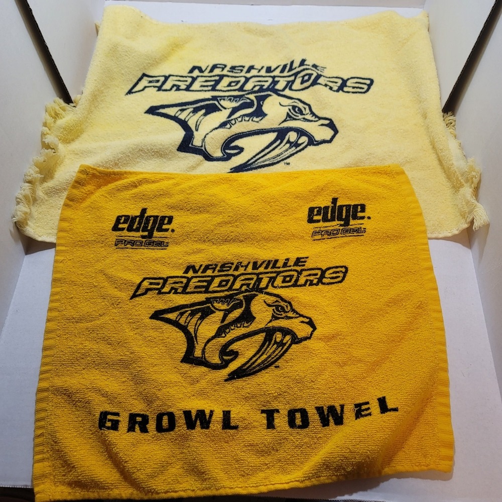 Set of 2 Nashville Predators Growl Towels Yellow 14"x16" & 23"x16"